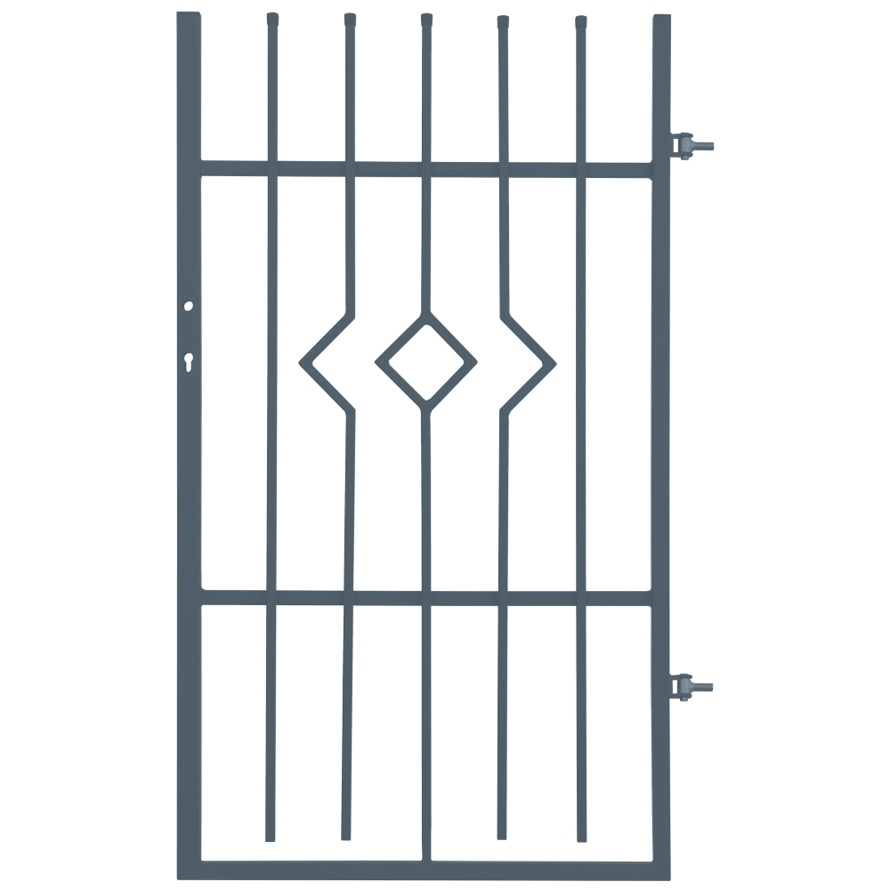 Dekoratyvinės tvoros varteliai POLBRAM Aria, dešniniai, cinkuoti, pilki, 90 x 150 cm