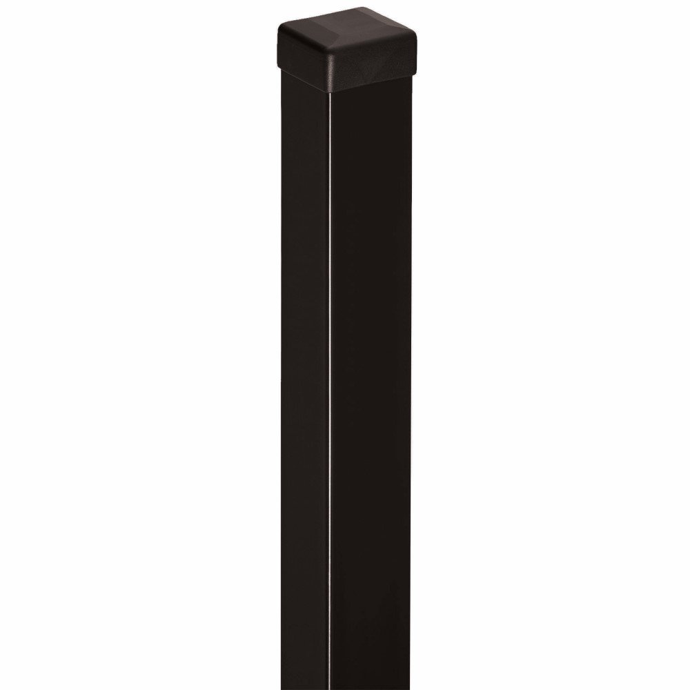 Tvoros stulpas POLBRAM, cinkuotas, juodas, 5 x 5 x 200 cm