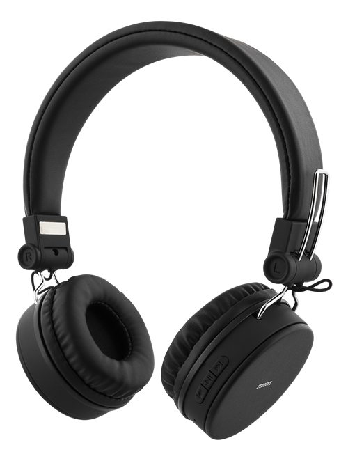 Ausinės STREETZ Hl-Bt400, sulankstomos BT5,0, 1,5 m ilgio laidas su 3,5 mm kištuku, juodos sp.