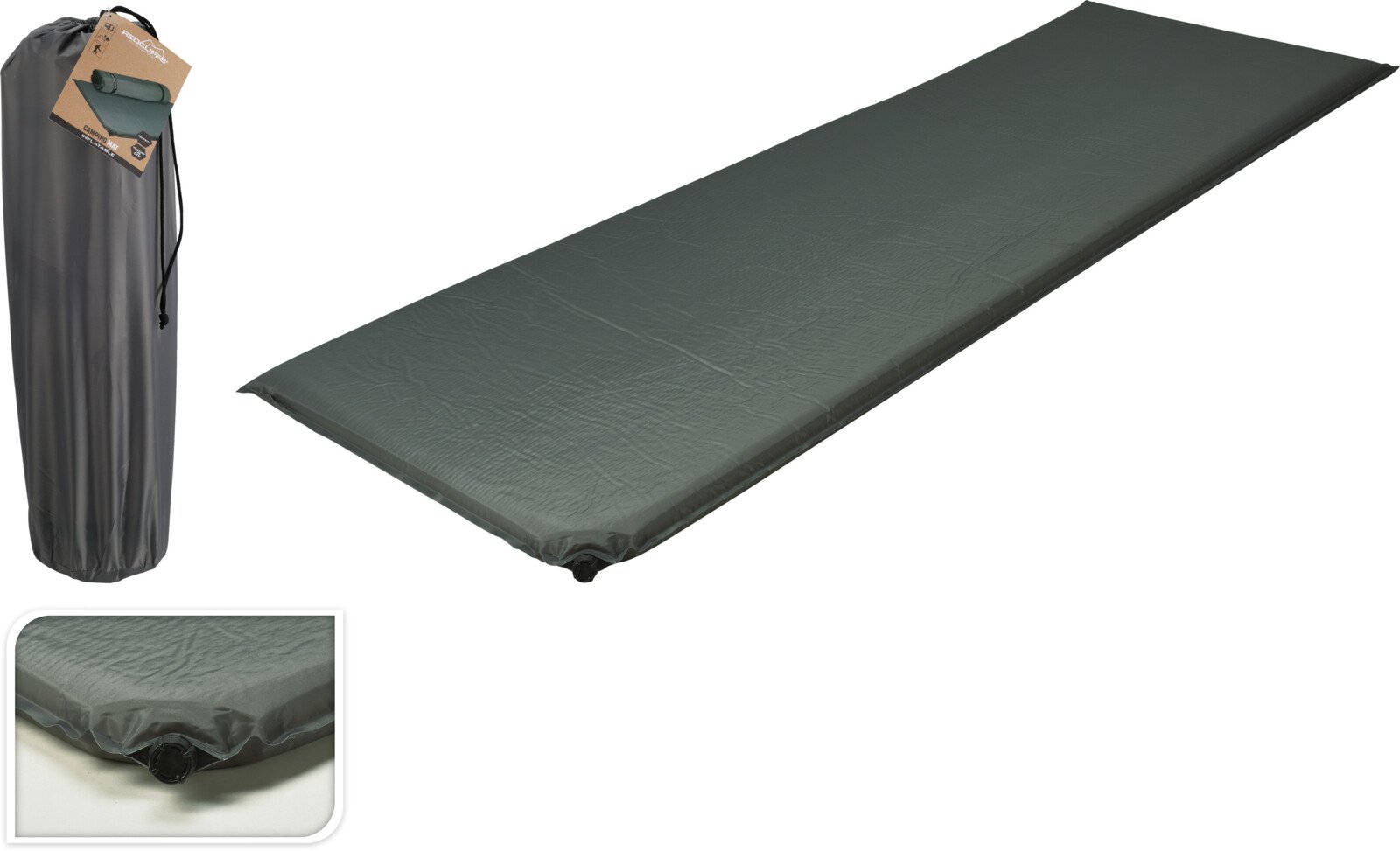 Savaime prisipučiantis čiužinys, rudos/žalios spalvos, 196x67x5cm