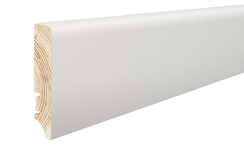 Medinė faneruota grindjuostė BARLINEK P78, 78 x 17 x 2200 mm, spl. balta, P7818101A