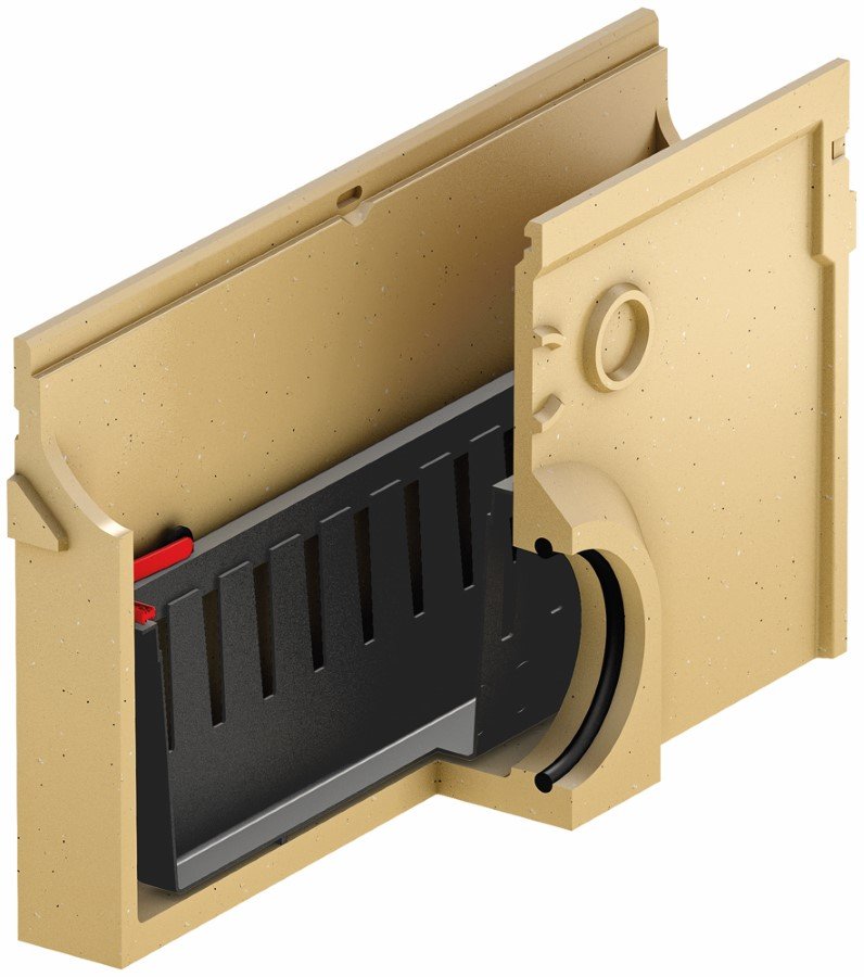 Įtekėjimo dėžė ACO Euroline 2.0, polimerbetoninė, be grotelių, su nešvarumų indu, L-50 cm, 3003672