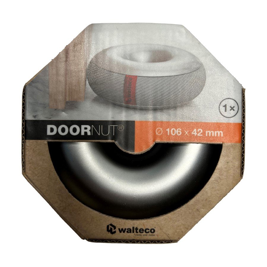 Durų atrama WALTECO Doornut, Ø106 x 42 mm, 0,83 kg, chromo sp.