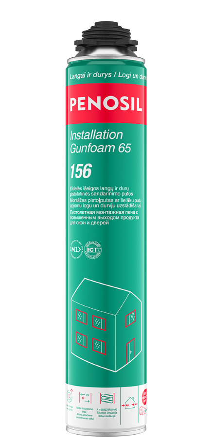 Sandarinimo putos PENOSIL Installation Gunfoam 65 156, pistoletinės, 870 ml