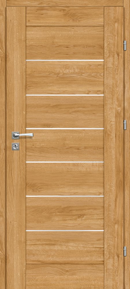 Laminuotos vidaus durys su užlaida VOSTER Della 70, dešininės, spl. Caramel oak, 2030x844x40 mm
