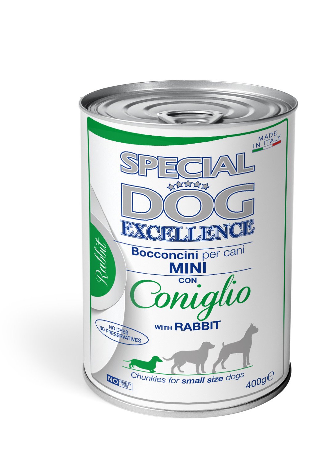 Konservuotas šunų ėdalas SPECIAL DOG EXCELLENCE,  mažų veislių šunims su triušiena, 400g