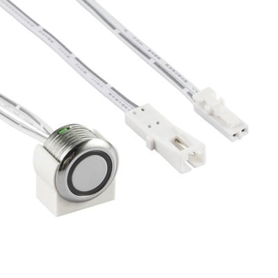 Šviesos diodų juostos jungiklis EUROLIGHT Sw-Fr-T-12-24, 60 W, 12-24 V, iš./integr., lieč., šviesos intensyvumą reguliuoj., šviečiantis mėlyna sp., mont. skylės diam.: 17,2 mm