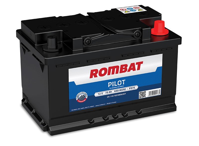 Akumuliatorius ROMBAT Pilot, 12 V, 75 Ah, 650 A, L3, 278 X 175 X 190 mm