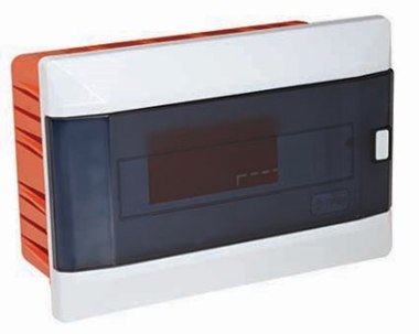 Automatinių išjungiklių skydelis MIRSA M4092, 12 modulių, įleidžiamas, baltas su skaidriomis durelėmis, IP40, 120x230x100mm