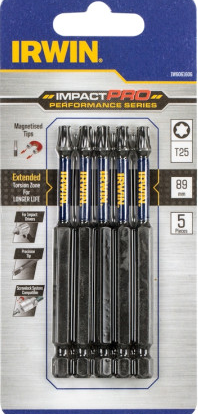 Smūginiai sukimo antgaliai IRWIN Impact Pro, 89 mm, Torx Bits, 5 x T25