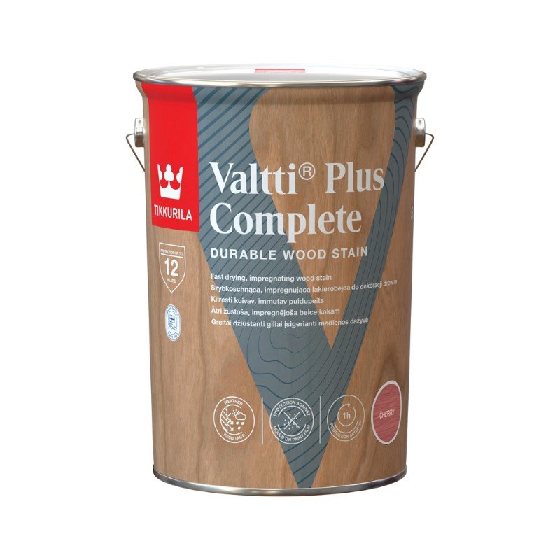 Medienos dažyvė TIKKURILA Valtti Plus Complete, 5 L, spalva CHERRY