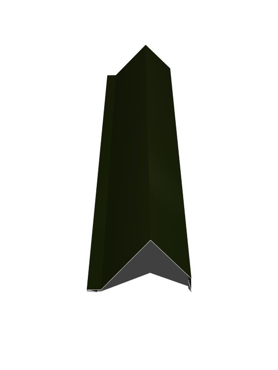 Vėjalentė, Matmenys 80 x 100 x 2000 mm, žalios spalvos, RR11/RAL6020