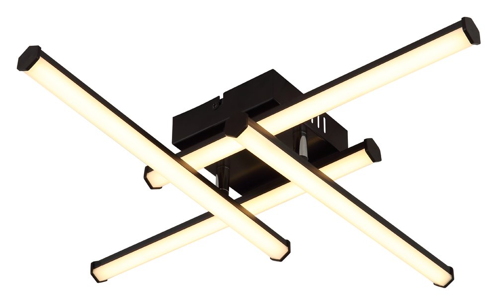 Pakabinamas LED šviestuvas GLOBO Kirina, 24W, 3000K, 230V, 1470lm, pasukamas, 500 x 500 x 88 mm, juodos sp.