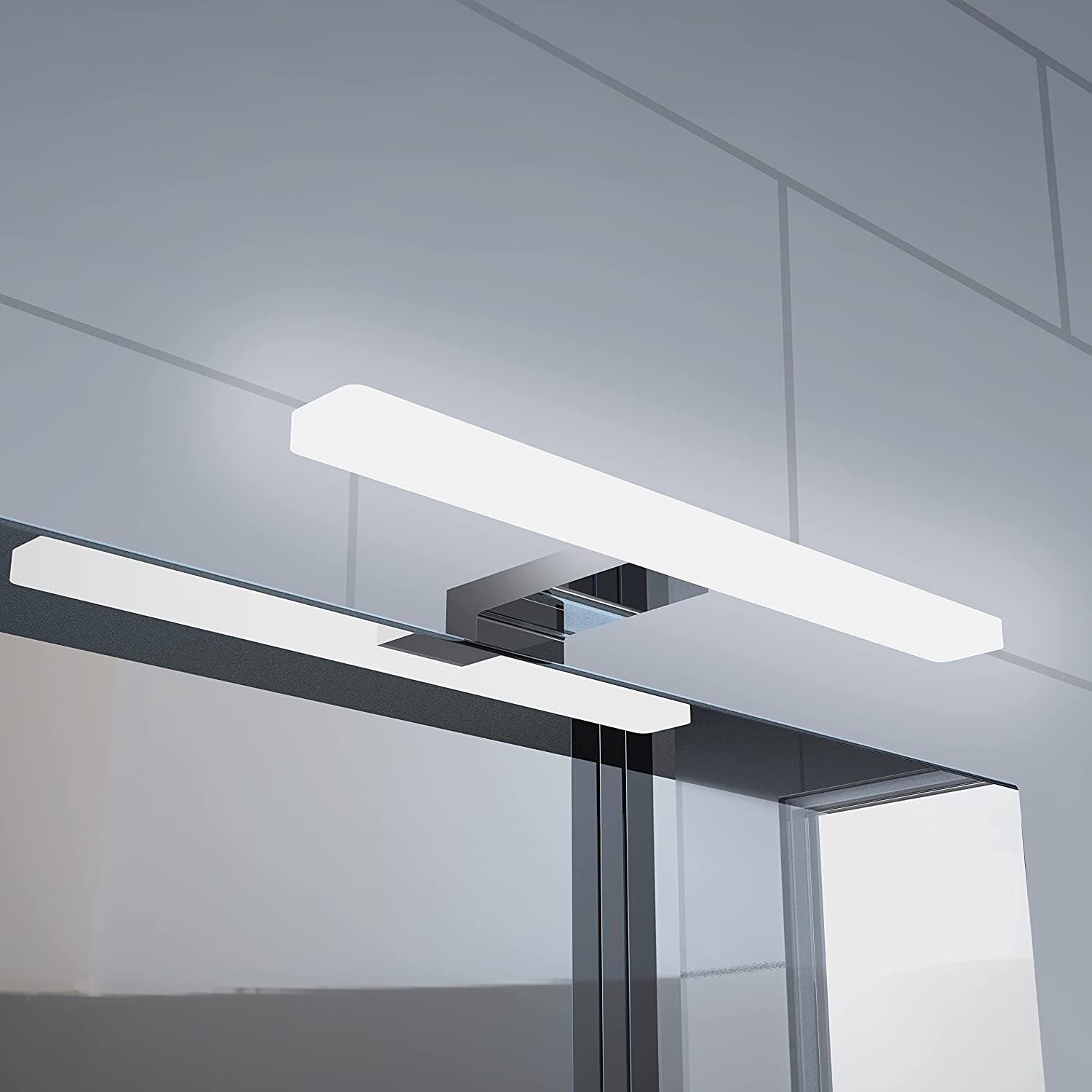 Sieninis veidrodžių ir paveikslų šviestuvas G.LUX, Gr-Led-Mirror-500-10W, 10W, 230V, 4000K, 1000 lm, IP44, plotis 500 mm, baltos sp.