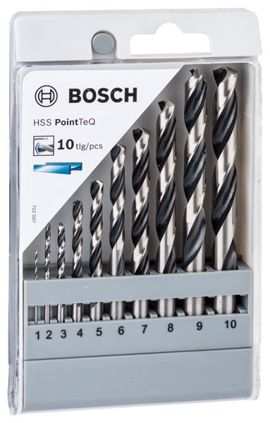 Grąžtų metalui rinkinys BOSCH PointTeQ, 1-10 mm, 10 vnt.