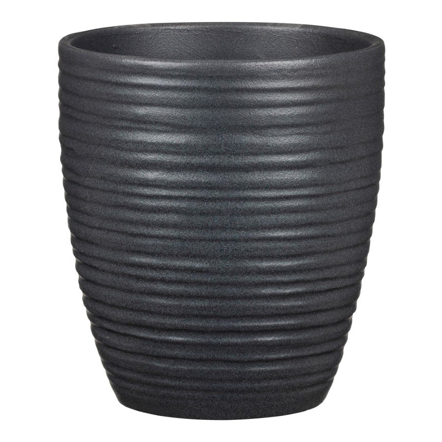 Kambarinis keraminis vazonas SCHEURICH Graphite Stone (669/14), grafito sp., skersmuo 14 cm.