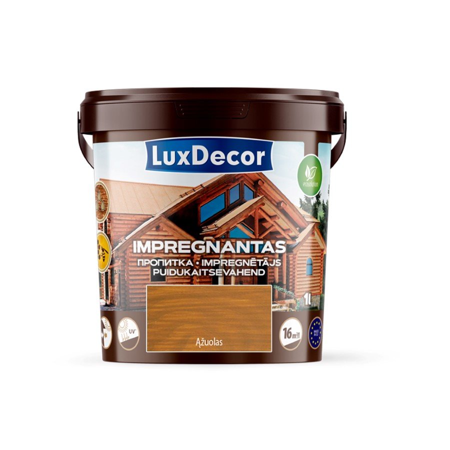 Impregnantas medienai LUXDECOR, (04) ąžuolas, laukui ir vidui, 1 l
