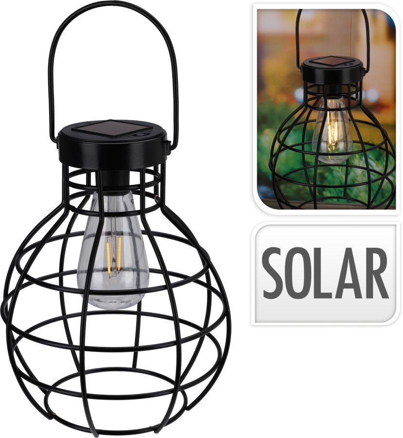 Pakabinamas žibintas su saulės baterija, apvalus, 200 x 245 mm