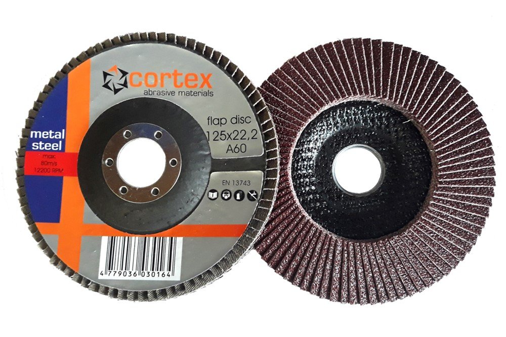 Žiedlapinis šlifavimo diskas CORTEX P60, 125 x 22 mm, aliuminio oksido grūdas