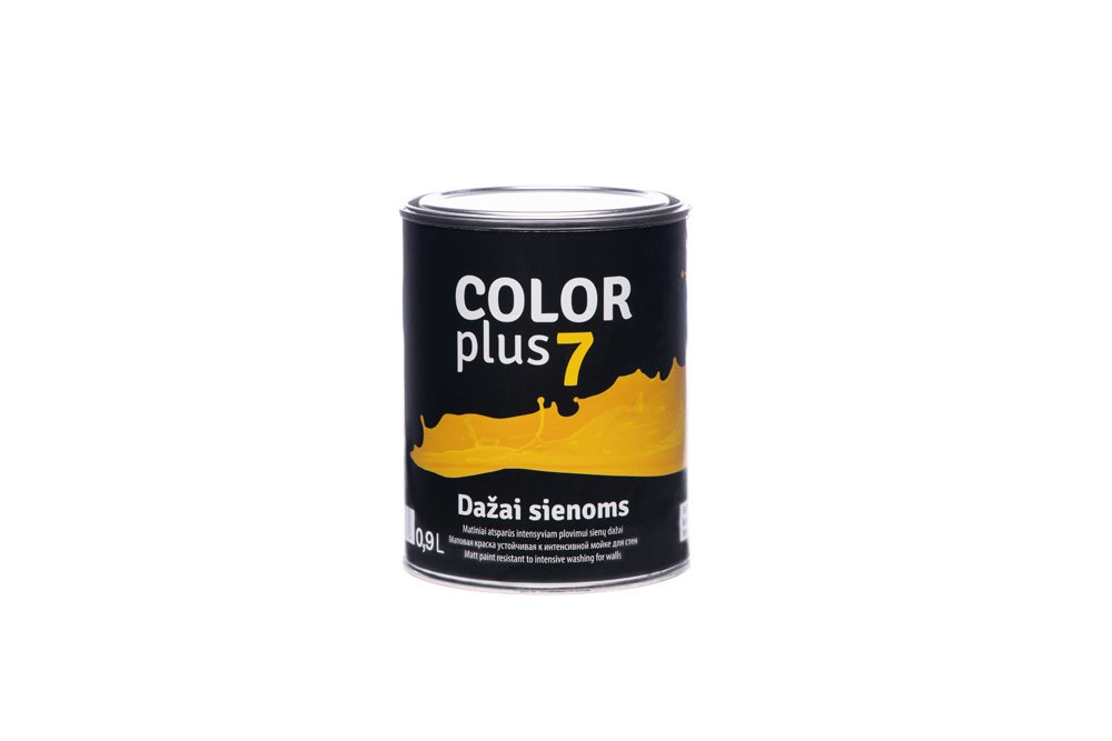 Vandeniniai vidaus dažai COLOR PLIUS 7, 0,9 l, balti, matiniai, sienoms