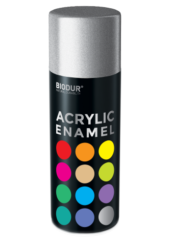 Aerozolinė emalė BIODUR Acrylic, RAL9006, sidabrinė, 400ml