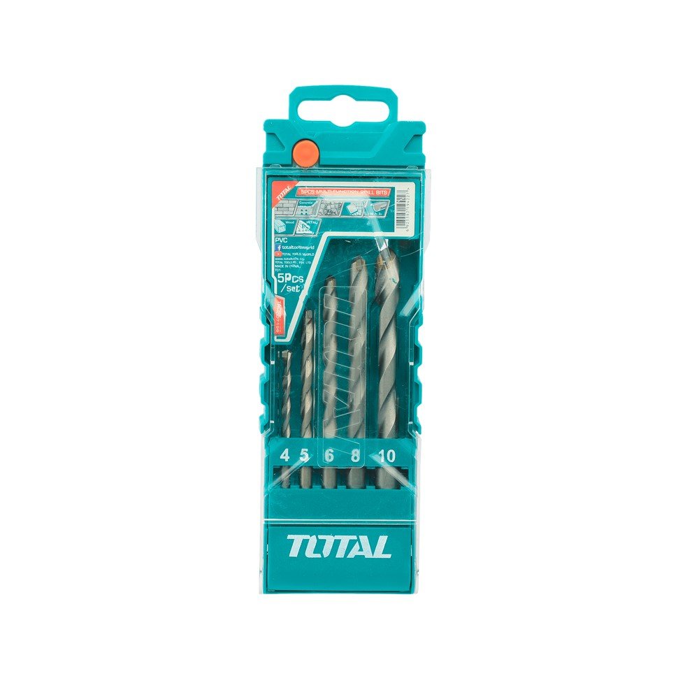 Daugiafunkcinių grąžtų rinkinys TOTAL, 5 vnt., (4-10 mm) TACSD7156