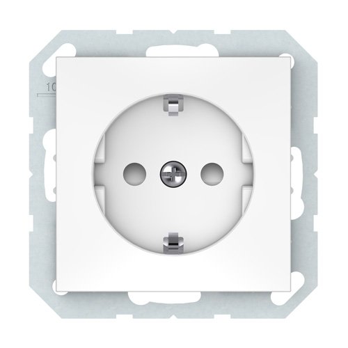 Kištukinis lizdas VILMA Qr1000 Rp16-002-22, 1 vietos, įleidžiamas, su įž., su klanda, baltos sp.