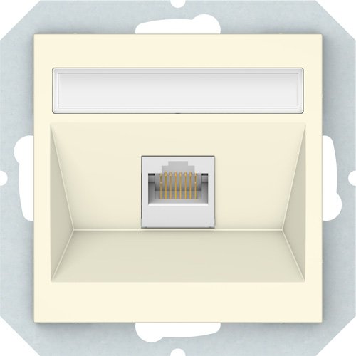 Kompiuterio lizdas VILMA Qr1000 Klrj45-16E2-02, 1 x RJ45, įleidžiamas, 6 kategorijos, dramblio kaulo sp.