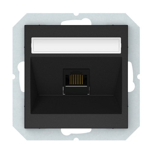 Kompiuterio lizdas VILMA Qr1000 Klrj45-16E2-02, 1 x RJ45, įleidžiamas, 6 kategorijos, matinės juodos sp.