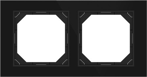 Rėmelis VILMA Qr1000 R02, 2 vietų, juodo stiklo sp.