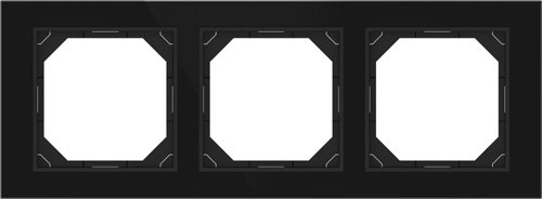 Rėmelis VILMA Qr1000 R03, 3 vietų, juodo stiklo sp.