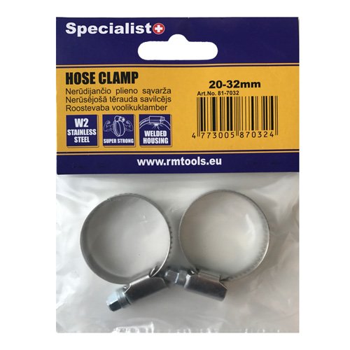 Sąvarža SPECIALIST+, 25 - 40 mm, nerūdijančio plieno, 2 vnt.