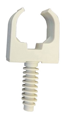 Vamzdžio laikiklis ELECTRALINE, 16 mm skersmens vamzdžiui tvirtinti, inkaras į sieną 6 mm skersmens, baltos sp., 25 vnt., 60731