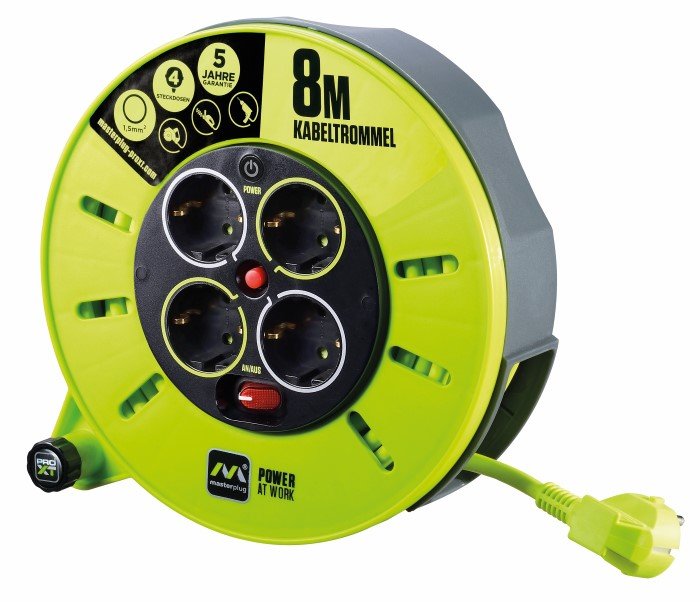 Ilgiklis ritė MASTERPLUG, 4 lizd., 10m, su įž., 3x1,5, plastikas, CMG10164SL