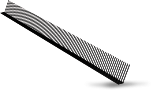 Paukščių užtvara, be ventiliacijos, Ilgis 1000 mm, juoda spalva, RAL9005