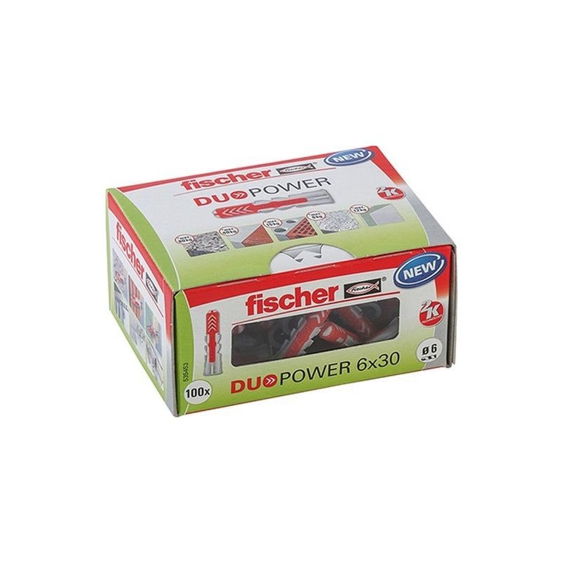 Dvikomponenčiai kaiščiai FISCHER Duopower, 6 x 30 mm, 100 vnt.