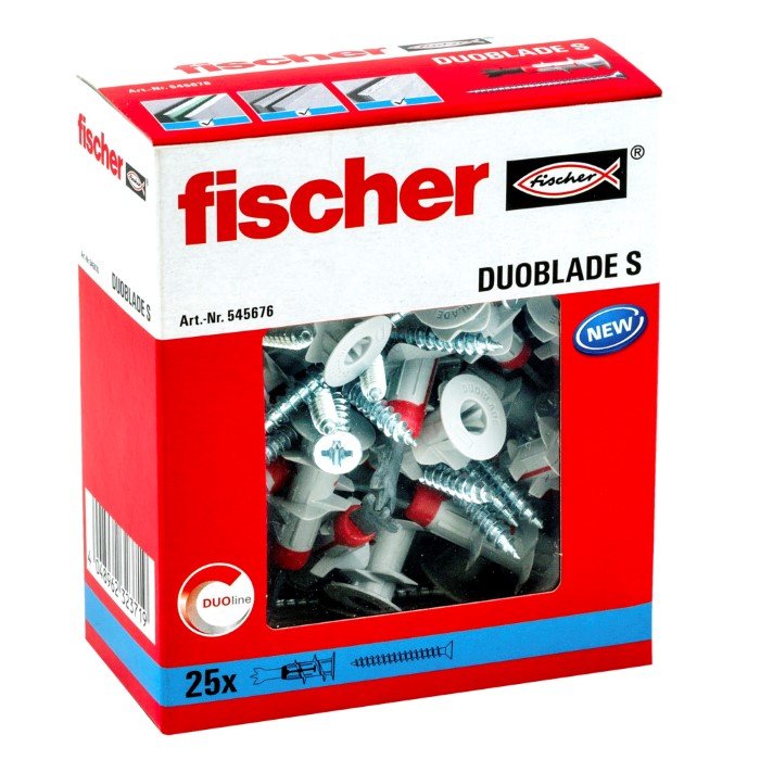 Kaiščiai gipso kartonu FISCHER Duoblade, su medsraigčiu, 25vnt.