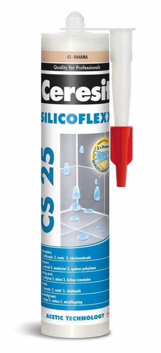 Sanitarinis silikoninis hermetikas CERESIT Cs25 59, rudos sp., 280 ml