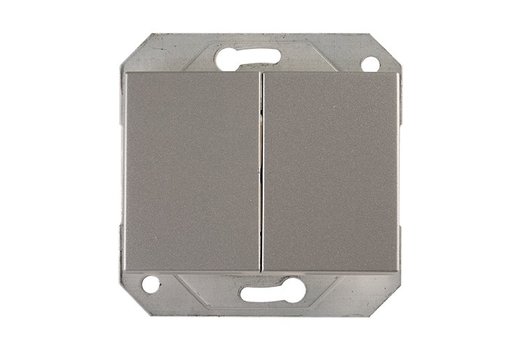 Jungiklis VILMA XP500, P510-020-02, 2 klavišų, įleidžiamas, metalo spalvos