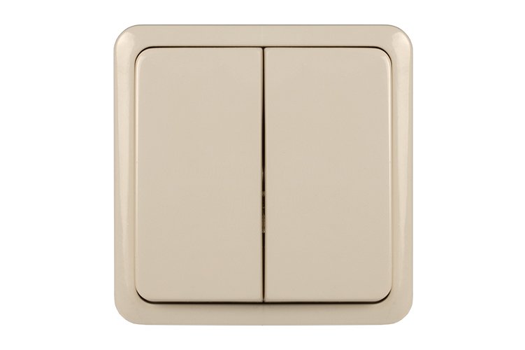 Jungiklis VILMA Sl+250, paviršinis, 2 klavišų, smėlio spalvos, P510-020