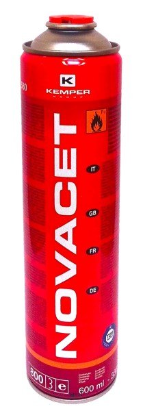 Propano - butano - propileno dujų mišinys KEMPER Novacet, 600 ml, darbinė temperatūra 2100*C