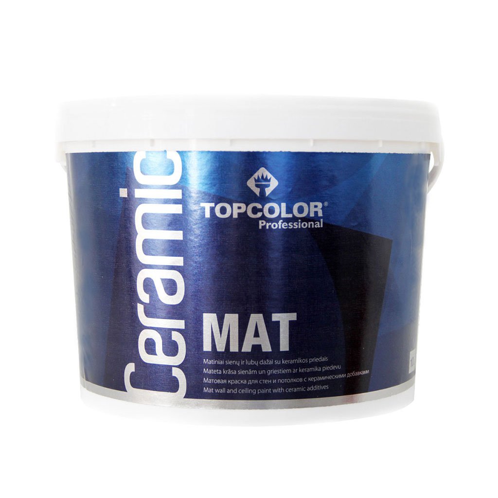 Vandeniniai vidaus dažai TOPCOLOR Ceramic Mat, 5 l, balti, matiniai, sienoms
