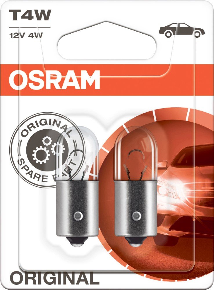 Automobilinė lemputė OSRAM, 4W/12V/BA9S Gabaritinė, metalinio cokolio