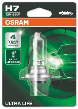Automobilinė lemputė OSRAM, Ultra Life, H7, 55W, 12V, PX26D, 1 vnt.
