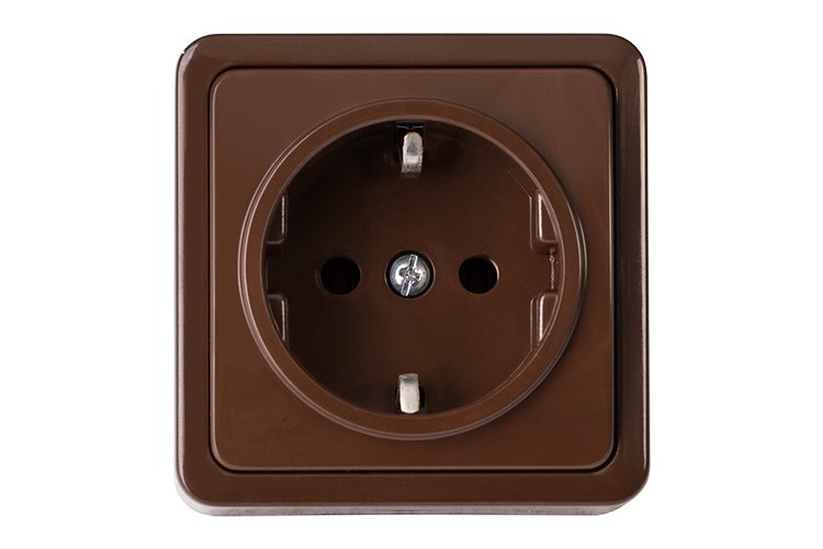 Kištukinis lizdas VILMA Sl+250, paviršinis, 1 vietos, su iž., rudos sp., RP16-002