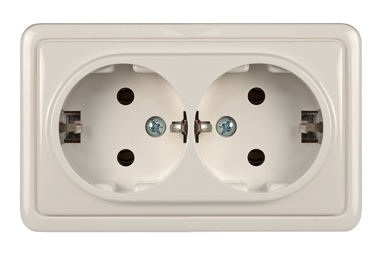 Kištukinis lizdas VILMA Sl+250, paviršinis, su iž., baltos sp., RP16-021