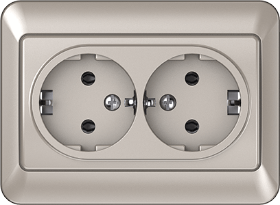 Kištukinis lizdas VILMA Sl 250, 2 vietų, įleidžiamas, su įž., šampano spalvos, RP16-021 SL