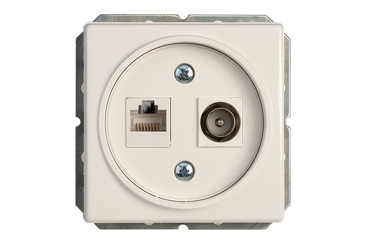 Lizdas kompiuterio + antenos VILMA St 150, įleidžiamas, baltos spalvos, TVL/KLRJ45-15e2-02
