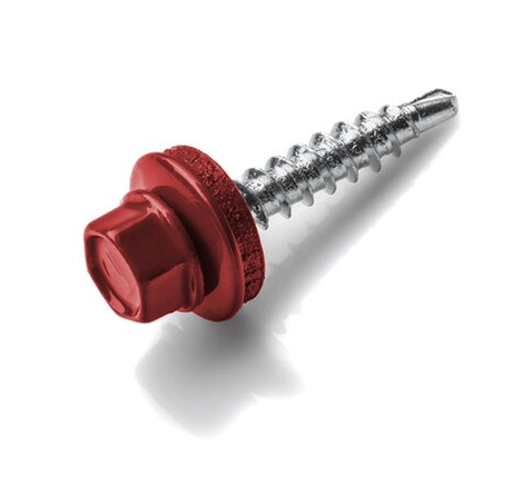 Stoginiai savisriegiai su tarpine KOELNER, Zn, 4,8 x 28 mm, RAL 3011, 20 vnt