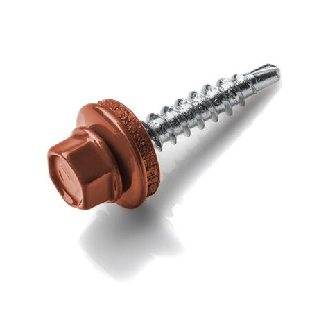 Stoginiai savisriegiai su tarpine KOELNER, Zn, 4,8 x 28 mm, RAL 8004, 20 vnt